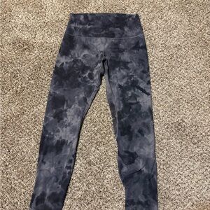 Lululemon Size 8 Black Gray Tie-Dye High-Rise Leggings
